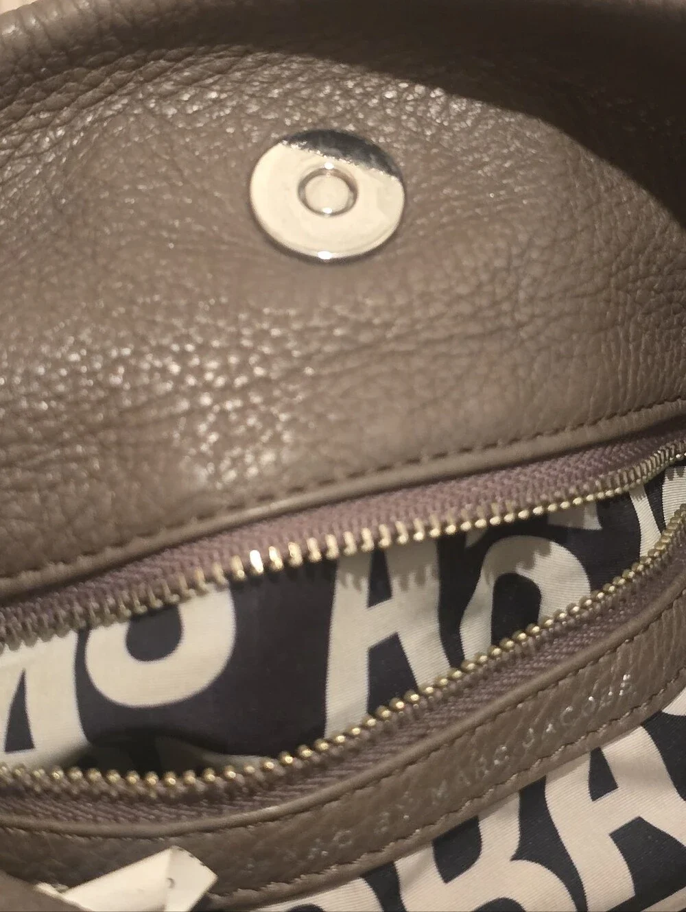 Marc by Marc Jacobs Taupe Pebbled Leather Hobo Shoulder Bag